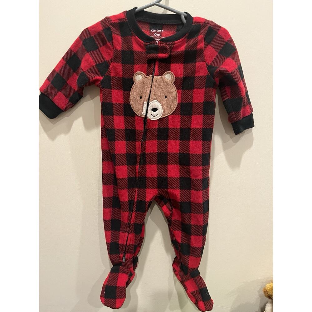 carters buffalo plaid pajamas 6m
